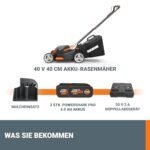 WORX Nitro WG734E Akku Rasenmäher 40V mit 40 cm Schnittbreite, IntelliCut, 2 Akkus und Dual-Ladegerät – Bild 2