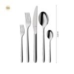 WMF Flame Plus Besteckset 66-teilig für 12 Personen – Cromargan Protect Edelstahl, kratzfest, spülmaschinengeeignet, inkl. Servierbesteck – Bild 4