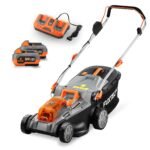 FUXTEC Akku Rasenmäher 40V mit 43 cm Schnittbreite, variable Schnitthöhe, Grasfangkorb und Ladegerät