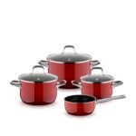 WMF Fusiontec Essential Pro Topfset 4-teilig – Induktion Kochtopfset, kratzfest, langlebig, für alle Herdarten, Passion Red