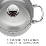 WMF Quality One Topfset 6-teilig – Induktion Kochtopf Set, Cromargan Edelstahl poliert, Glasdeckel, unbeschichtet – Bild 6