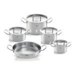 Fissler Original-Profi Collection/Edelstahl-Topfset, 5-teilig, Töpfe mit Metall-Deckel (3 Kochtöpfe, 1 Bratentopf, 1 Servierpfanne) - Induktion