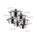 WMF Quality One Topfset 6-teilig – Induktion Kochtopf Set, Cromargan Edelstahl poliert, Glasdeckel, unbeschichtet – Bild 3