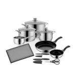 WMF Diadem Plus Topfset 10-teilig – Induktion Kochtopf Set, Edelstahl Cromargan poliert, Glasdeckel, unbeschichtet, langlebig