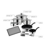 WMF Diadem Plus Topfset 10-teilig – Induktion Kochtopf Set, Edelstahl Cromargan poliert, Glasdeckel, unbeschichtet, langlebig – Bild 3