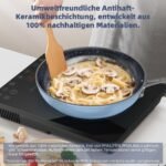 Nuwave Topfset Pfannenset 12-Teilig Antihaft- Keramik aus G10 Duralon Blue in Gemütlichem Blau, Kochtöpfe mit Topfdeckel, für Induktion Geeignet, Pfanne 20/24cm, Kochtopf, Tiefe Bratpfanne, PFAS-frei – Bild 6
