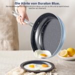 Nuwave Topfset Pfannenset 12-Teilig Antihaft- Keramik aus G10 Duralon Blue in Gemütlichem Blau, Kochtöpfe mit Topfdeckel, für Induktion Geeignet, Pfanne 20/24cm, Kochtopf, Tiefe Bratpfanne, PFAS-frei – Bild 5