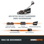 WORX WG749E Akku Rasenmäher 40V mit Radantrieb, 46 cm Schnittbreite, Bürstenloser Motor, 7 Schnitthöhen – Bild 6