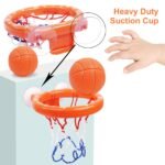 Vicloon Baby Badewannenspielzeug, Mini Basketballkorb mit 2 Saugnapf, 5 Bälle, Badezimmer Basketballkorb,Wasserspielzeug Kinder Spielzeug,Mini Basketballkorb Set für Wohnzimmer/Bad/Schlafzimmer – Bild 3