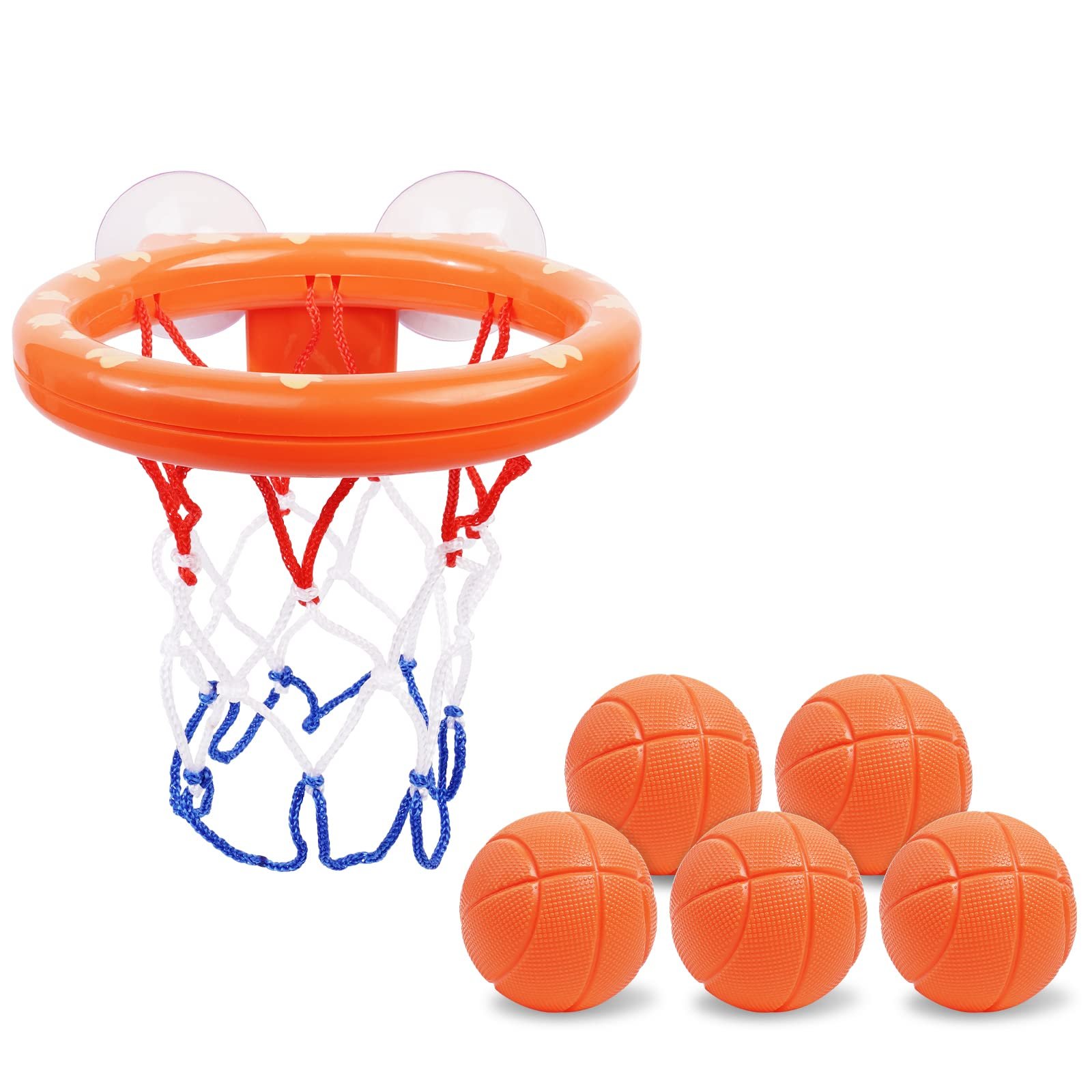 71KeYqZVRiL Vicloon Baby Badewannenspielzeug, Mini Basketballkorb mit 2 Saugnapf, 5 Bälle, Badezimmer Basketballkorb,Wasserspielzeug Kinder Spielzeug,Mini Basketballkorb Set für Wohnzimmer/Bad/Schlafzimmer – Bild 1