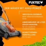 FUXTEC Akku Rasenmäher 40V mit 43 cm Schnittbreite, variable Schnitthöhe, Grasfangkorb und Ladegerät – Bild 7