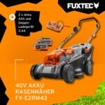 FUXTEC Akku Rasenmäher 40V mit 43 cm Schnittbreite, variable Schnitthöhe, Grasfangkorb und Ladegerät – Bild 10
