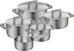 WMF Ultimate Cool Topfset 5-teilig – Induktion Kochtopf Set, Cromargan Edelstahl matt, unbeschichtet, spülmaschinengeeignet
