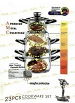 AMC Premium 25-teiliges Kochgeschirr-Set, Edelstahl mit 7-Schicht-Kapselboden, Thermoknopf, Induktionsgeeignet, Casserole und Dampfgareinsatz, Limited Edition Germany Design – Bild 4
