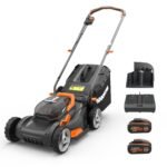 WORX WG743E Akku Rasenmäher 40V mit Mulchfunktion, 40 cm Schnittbreite, 7 Schnitthöhen, bis 500 m²