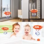 Vicloon Baby Badewannenspielzeug, Mini Basketballkorb mit 2 Saugnapf, 5 Bälle, Badezimmer Basketballkorb,Wasserspielzeug Kinder Spielzeug,Mini Basketballkorb Set für Wohnzimmer/Bad/Schlafzimmer – Bild 2