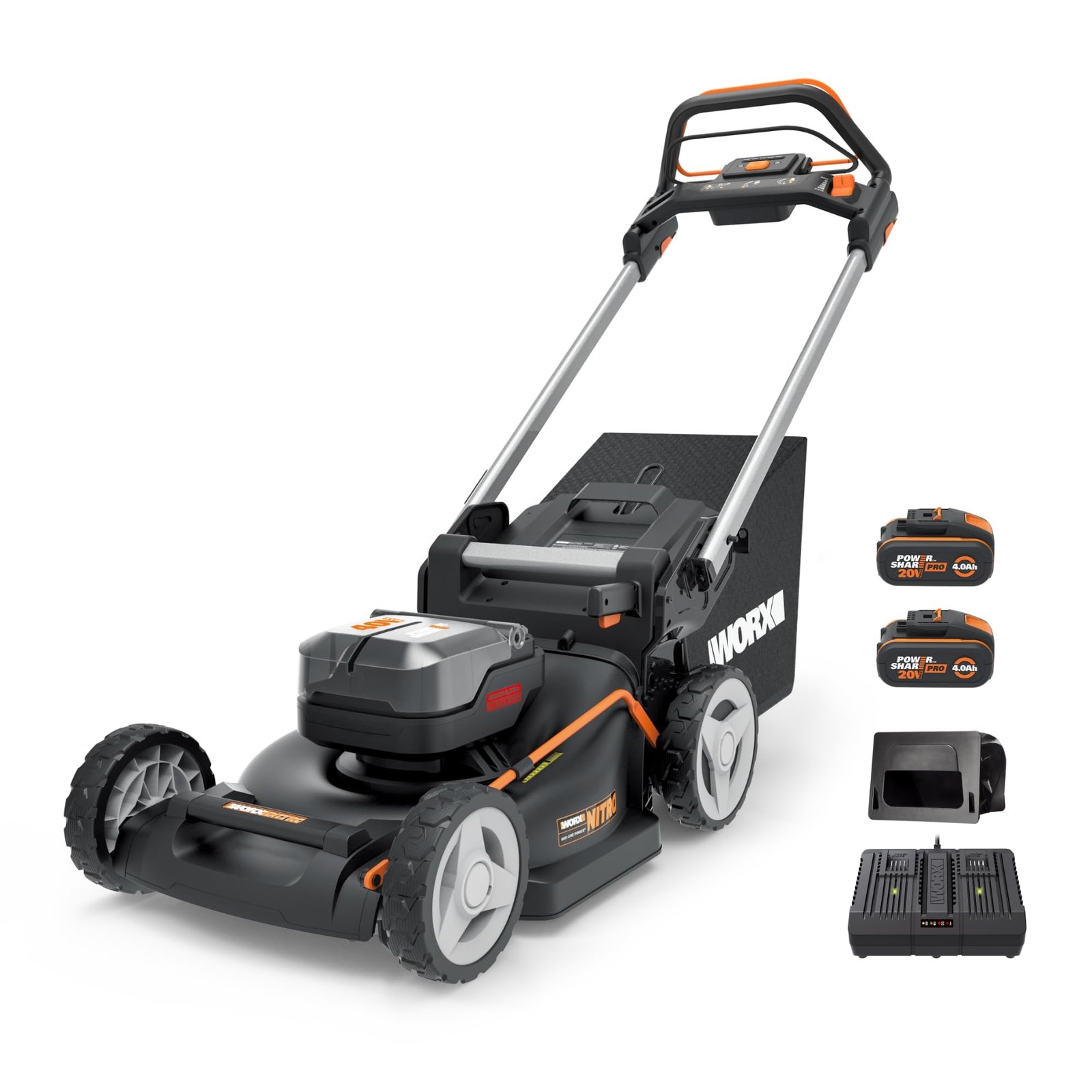 71yTG86sBPL WORX WG749E Akku Rasenmäher 40V mit Radantrieb, 46 cm Schnittbreite, Bürstenloser Motor, 7 Schnitthöhen – Bild 1