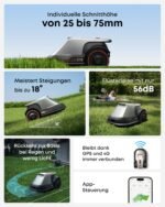 eufy E18 Mähroboter ohne Begrenzungskabel, TrueVision Navigation, App-Steuerung, Hinderniserkennung, bis 1200 m² – Bild 3