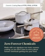 Caraway Antihaftbeschichtetes Keramik-Kochgeschirr-Set (12-teilig) Töpfe, Pfannen, PTFE- und PFOA-frei – ofenfest und kompatibel mit allen Herdarten (Gas, Elektro und Induktion) – Salbei – Bild 5