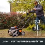 WORX Nitro WG855E.9 Akku Vertikutierer und Rasenlüfter 36 cm, 4 Stufen, 40 L Fangkorb, ohne Akku – Bild 10