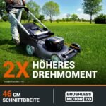 WORX WG749E Akku Rasenmäher 40V mit Radantrieb, 46 cm Schnittbreite, Bürstenloser Motor, 7 Schnitthöhen – Bild 9
