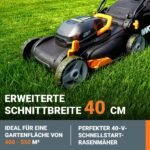 WORX WG743E Akku Rasenmäher 40V mit Mulchfunktion, 40 cm Schnittbreite, 7 Schnitthöhen, bis 500 m² – Bild 9