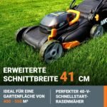 WORX Nitro WG734E Akku Rasenmäher 40V mit 40 cm Schnittbreite, IntelliCut, 2 Akkus und Dual-Ladegerät – Bild 10
