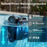 EVERCROSS U8 Poolroboter | Boden+Wand Wasserlinie | 200m² – Bild 7